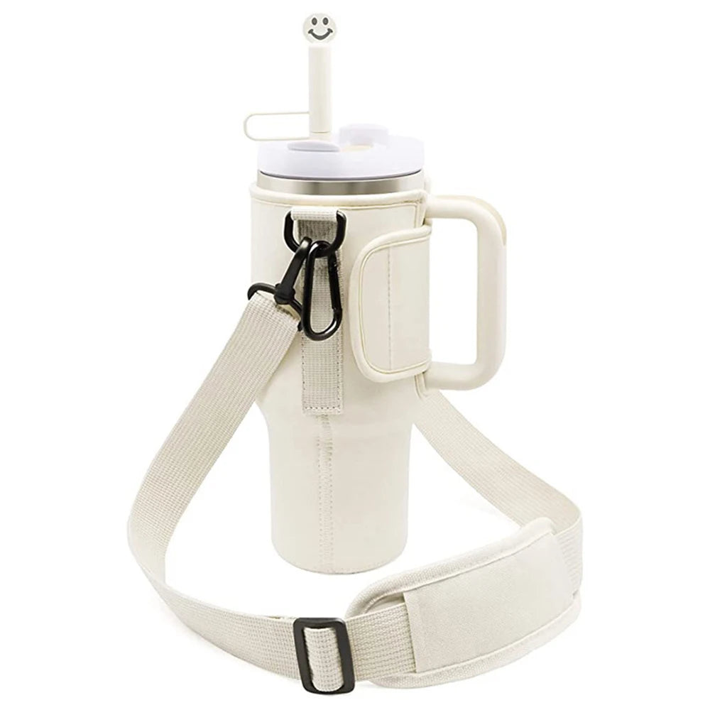 40oz Water Bottle Carrier Bag For Stanley Quencher Cup Sleeve Adjustable Shoulder Strap Non-slip Insulated Mug Cover