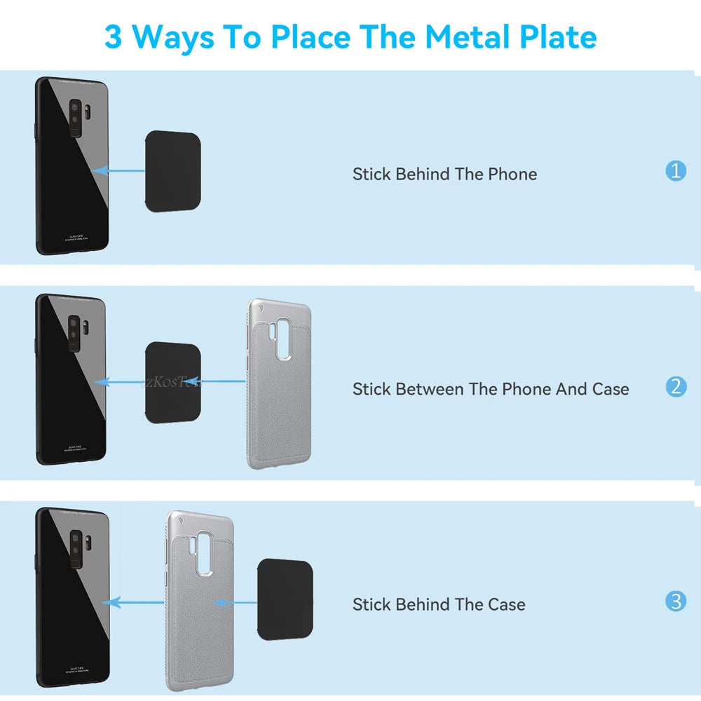 Magnetic Metal Plate For Car Phone Holder Universal Iron Sheet Disk Sticker Mount Mobile Phone Magnet Stand For IPhone