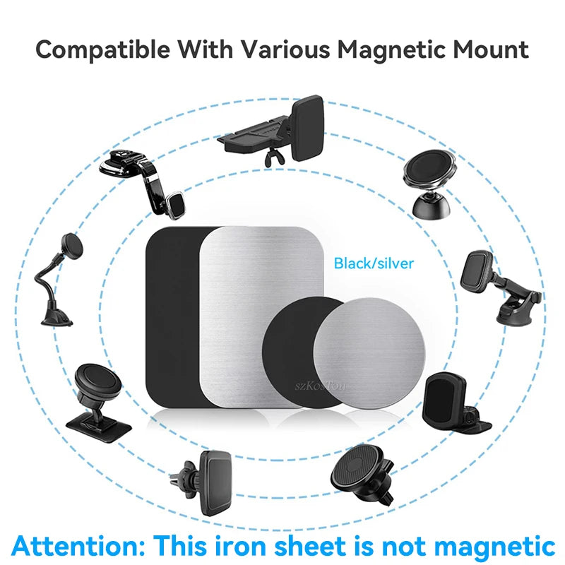 Magnetic Metal Plate For Car Phone Holder Universal Iron Sheet Disk Sticker Mount Mobile Phone Magnet Stand For IPhone