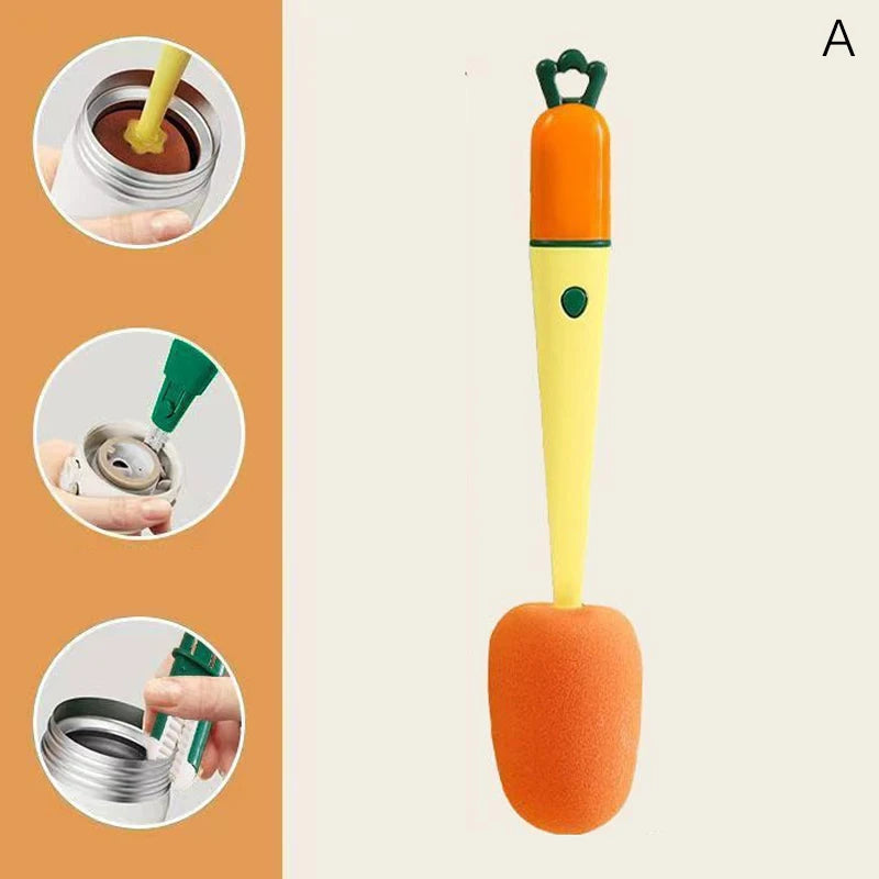 3 In 1 Cleaning Brush Cup Scrubber Long Handle Lazy Bottles Brush Glass Cleaner Thermos Washing Brush Kitchen Clean Accessories