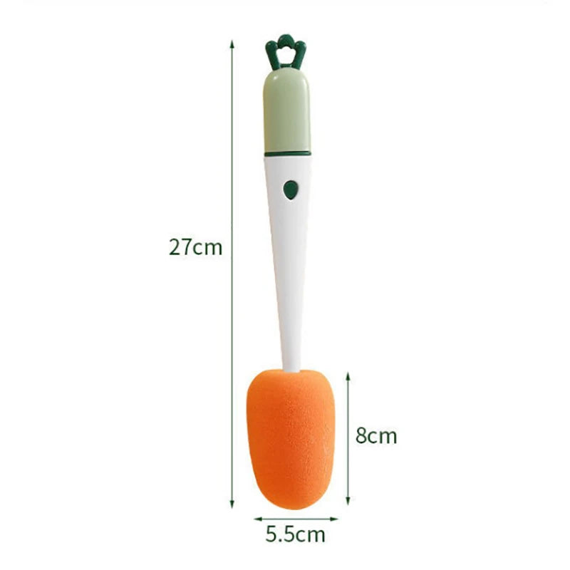3 In 1 Cleaning Brush Cup Scrubber Long Handle Lazy Bottles Brush Glass Cleaner Thermos Washing Brush Kitchen Clean Accessories