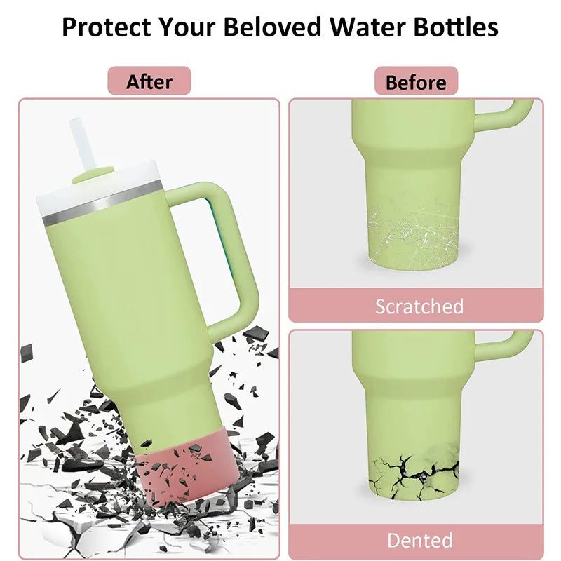 Silicone Cup Protective Sleeve Cushion For Stanley Quencher Adventure 40oz Tumbler with Handle & Stanley IceFlow 20oz 30oz