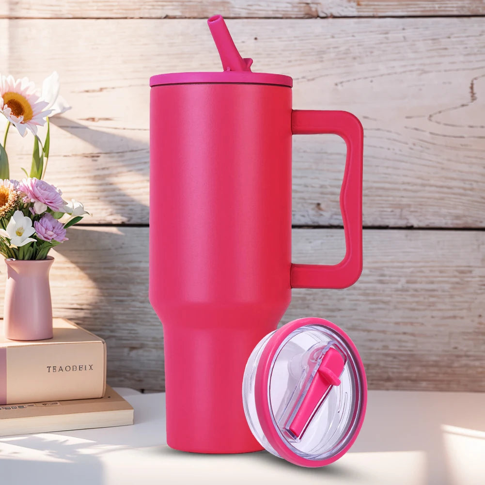 40oz Tumbler Flip Straw Lid Replacement fit for Stanley Quencher Spill Proof Splash Resistant Tumbler Lids Reusable Lids ﻿