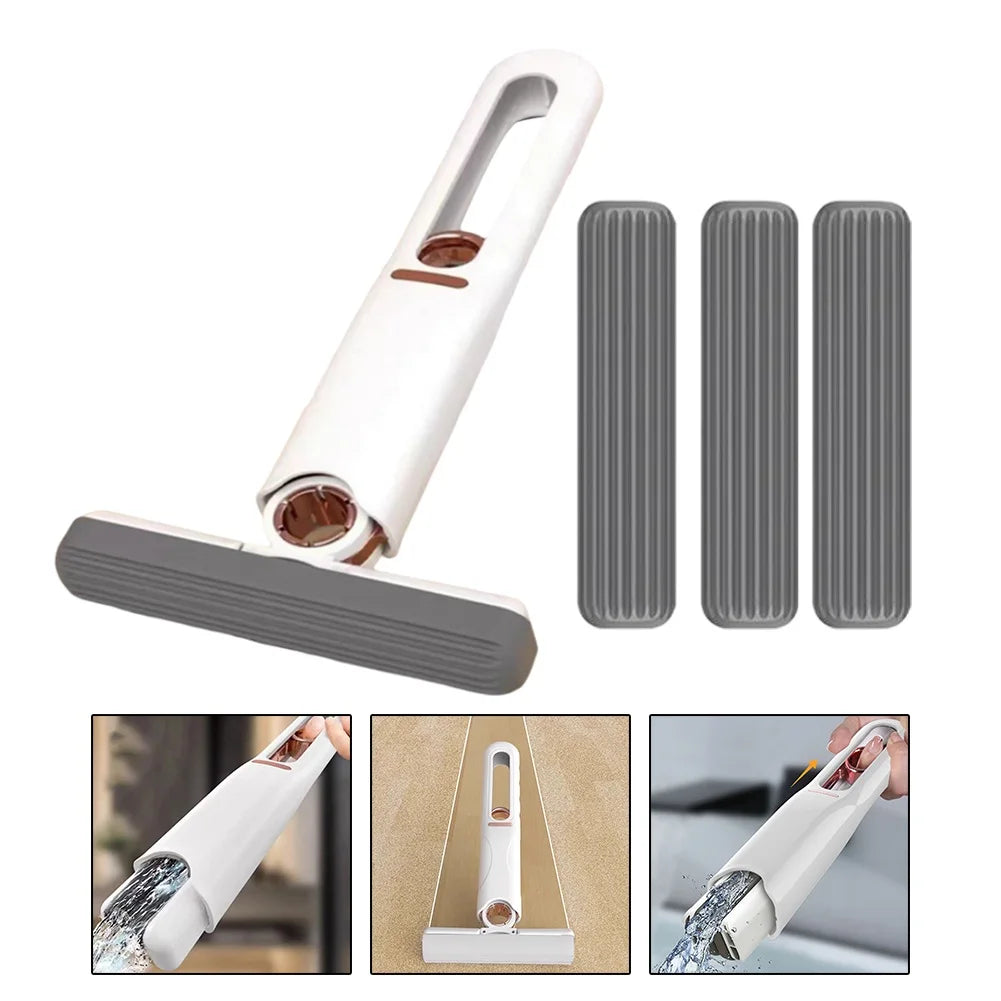 Handheld Mop Multifunctional Small Desktop Mop Handheld Hands-free Washing Sponge Kitchen Hands Free Sponge Absorbs Water Mop