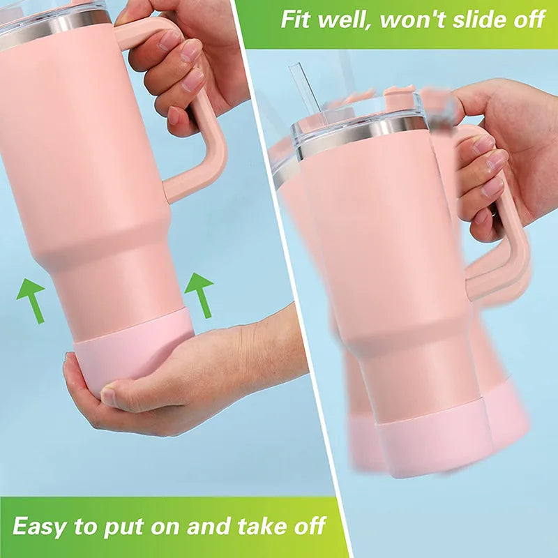 Silicone Cup Protective Sleeve Cushion For Stanley Quencher Adventure 40oz Tumbler with Handle & Stanley IceFlow 20oz 30oz