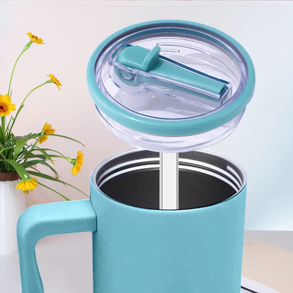40oz Tumbler Flip Straw Lid Replacement fit for Stanley Quencher Spill Proof Splash Resistant Tumbler Lids Reusable Lids ﻿